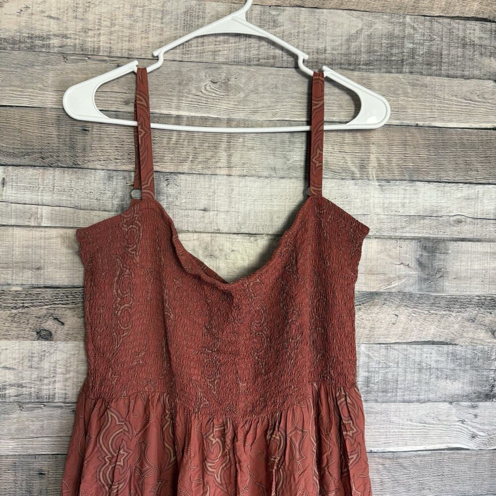 Wrangler Retro Women's Paisley Smocked Maxi Dress Sleeveless Square Neck Size XL - Picture 3 of 11